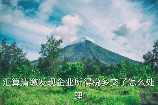 匯算清繳多繳的稅款如何處理，企業(yè)所得稅匯算清繳 多交稅款如何處理