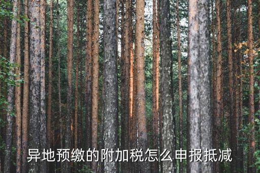 外地繳納附加稅如何申報，異地預(yù)繳的附加稅怎么申報抵減