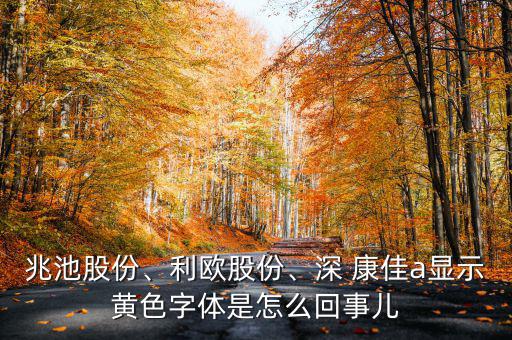 兆池股份、利歐股份、深 康佳a(bǔ)顯示黃色字體是怎么回事兒