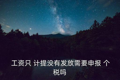  工資只 計(jì)提沒有發(fā)放需要申報(bào) 個稅嗎
