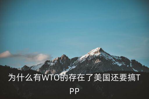 為什么有WTO還會產(chǎn)生tpp，為什么有WTO的存在了美國還要搞TPP