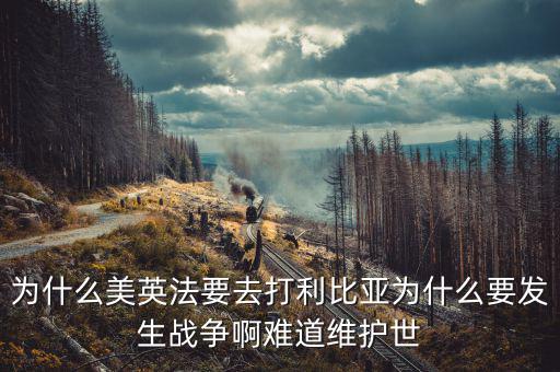 為什么英國會形成和平，為什么美英法要去打利比亞為什么要發(fā)生戰(zhàn)爭啊難道維護世