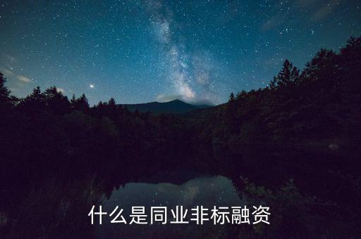 什么是非標(biāo)融資，什么叫非標(biāo)融資
