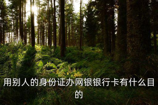 借別人身份證開網(wǎng)銀是什么目的，用別人的身份證辦網(wǎng)銀銀行卡有什么目的