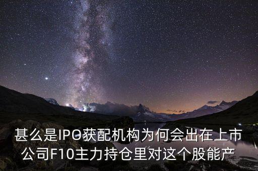 ipo獲配機(jī)構(gòu)什么意思，ipo配售是什么意思