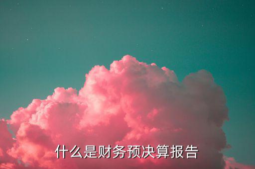 什么是財務(wù)決算報告，什么是財務(wù)預(yù)決算報告
