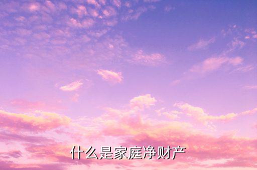 什么是家庭凈資產(chǎn)，什么是家庭凈財(cái)產(chǎn)