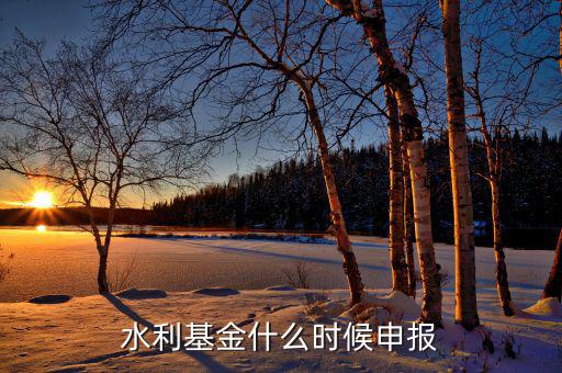 什么是水基金，水利基金什么時候申報