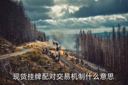 什么是配對交易，現(xiàn)貨掛牌配對交易機制什么意思