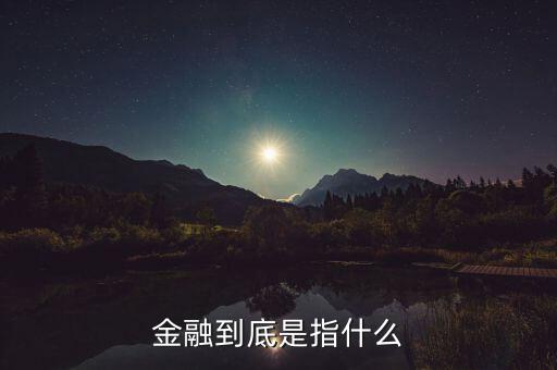 什么叫做金融，金融到底是指什么