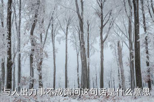 什么是出力受阻，與人出力事不成請問這句話是什么意思