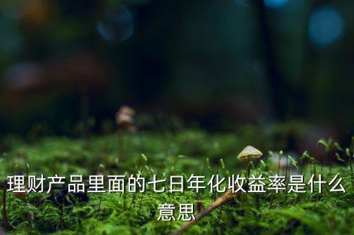 7日年化收益率是什么意思，7日年收化益率是啥意思