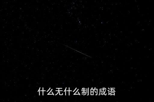 什么制不什么，成語什么無什么制