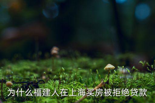 福建人為什么不能貸款，為什么福建人在上海買房被拒絕貸款