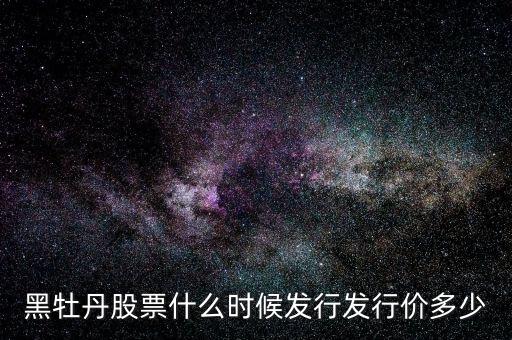 黑牡丹股什么時(shí)間上市，股票黑牡丹的上市公司是做什么的