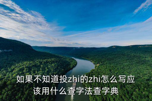 投先查是什么，如果不知道投zhi的zhi怎么寫應(yīng)該用什么查字法查字典