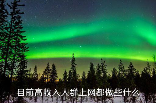 有錢人上網(wǎng)都干什么，目前高收入人群上網(wǎng)都做些什么