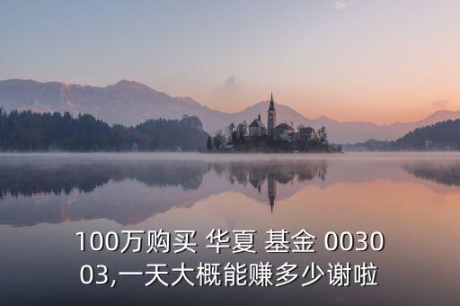 100萬購(gòu)買 華夏 基金 003003,一天大概能賺多少謝啦
