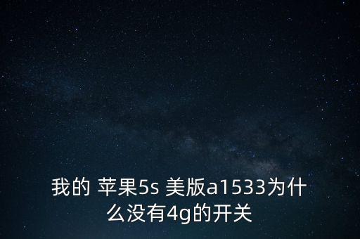 我的 蘋(píng)果5s 美版a1533為什么沒(méi)有4g的開(kāi)關(guān)