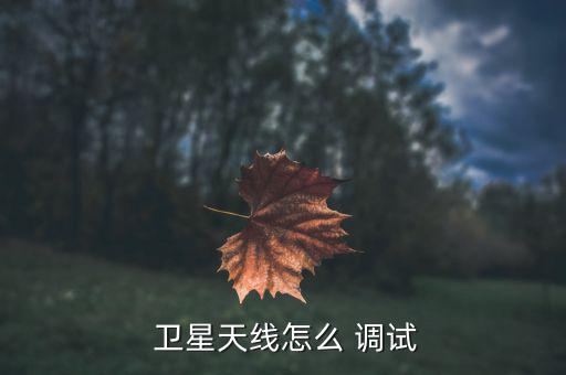  衛(wèi)星天線(xiàn)怎么 調(diào)試