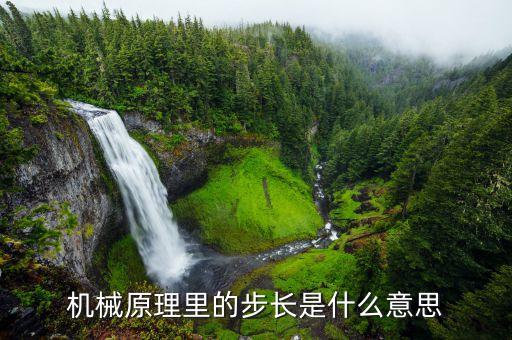 基金里的步長什么意思，機(jī)械原理里的步長是什么意思