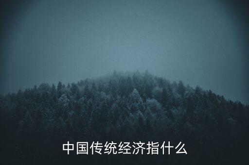 傳統(tǒng)經(jīng)濟(jì)是什么，中國傳統(tǒng)經(jīng)濟(jì)指什么