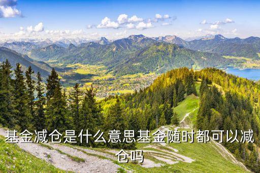 基金減倉是什么意思意思，請問基金術語 加倉和減倉 是什么意思 謝謝