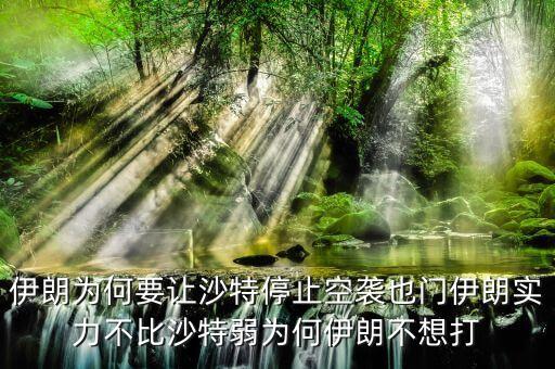 伊朗為什么不和沙特戰(zhàn)爭(zhēng)，伊朗為何要讓沙特停止空襲也門伊朗實(shí)力不比沙特弱為何伊朗不想打