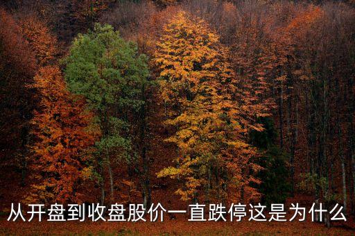 為什么開(kāi)盤(pán)就跌停，從開(kāi)盤(pán)到收盤(pán)股價(jià)一直跌停這是為什么