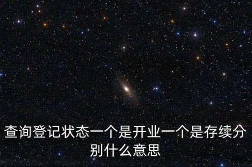 登記狀態(tài)為存續(xù)是什么意思，查詢登記狀態(tài)一個是開業(yè)一個是存續(xù)分別什么意思