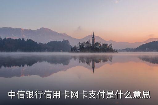 中信銀行信用卡網卡支付是什么意思