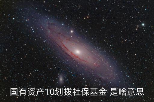 國有資產(chǎn)10劃撥社?；?是啥意思
