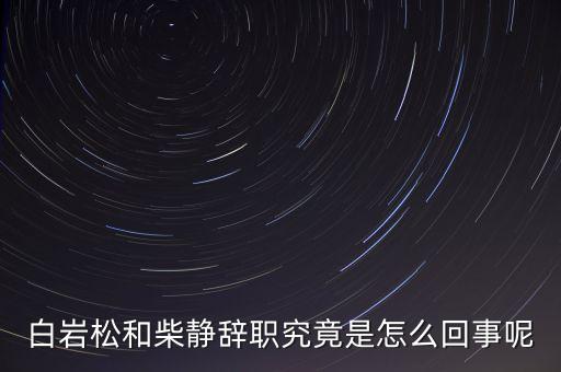 柴靜為什么辭職，白巖松和柴靜辭職究竟是怎么回事呢