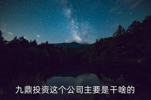 九鼎投資是做什么的，九鼎投資這個公司主要是干啥的
