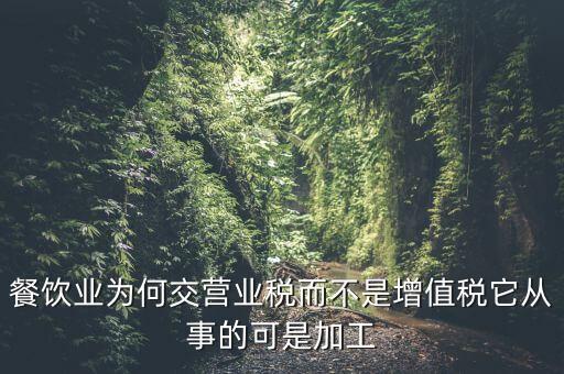 餐飲為什么營(yíng)業(yè)稅，餐飲業(yè)為何交營(yíng)業(yè)稅而不是增值稅它從事的可是加工