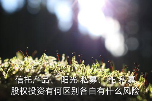 信托產(chǎn)品、 陽光 私募、PE 私募股權(quán)投資有何區(qū)別各自有什么風(fēng)險(xiǎn)