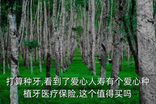 打算種牙,看到了愛(ài)心人壽有個(gè)愛(ài)心種植牙醫(yī)療保險(xiǎn),這個(gè)值得買嗎