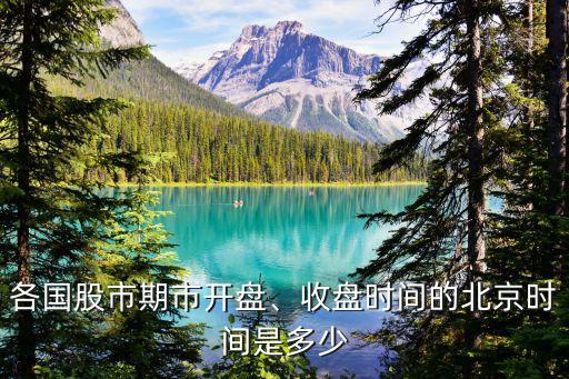 各國股市期市開盤、收盤時間的北京時間是多少