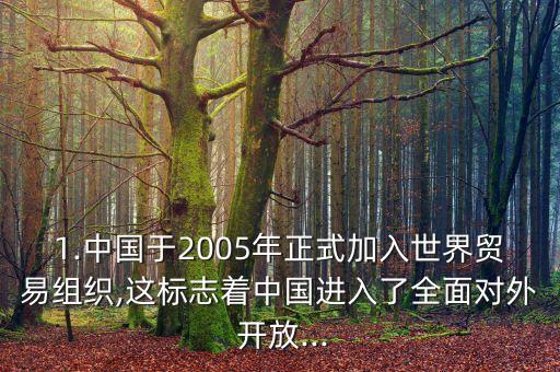 1.中國于2005年正式加入世界貿(mào)易組織,這標(biāo)志著中國進(jìn)入了全面對(duì)外 開放...